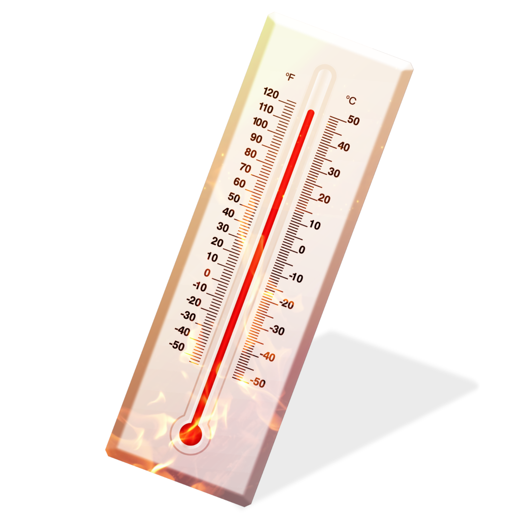 Thermometer moving from Flaming Hot to Freezing Cold